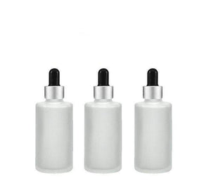 12 FROSTED Cylinder 30ml Glass Bottles w/ Metallic Gold Glass Dropper  1 Oz UPSCALE LUXURY Cosmetic Skincare Packaging, Serum Essential Oil