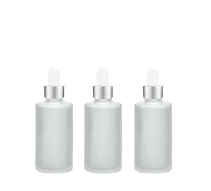 6 FROSTED Cylinder 30ml Glass Bottles w/ Metallic Gold Glass Dropper  1 Oz UPSCALE LUXURY Cosmetic Skincare Packaging, Serum Essential Oil
