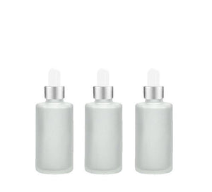 6 FROSTED Cylinder 30ml Glass Bottles w/ Metallic Gold Glass Dropper  1 Oz UPSCALE LUXURY Cosmetic Skincare Packaging, Serum Essential Oil