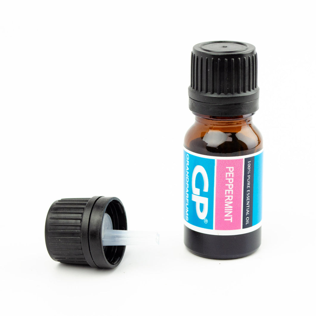 Grand Parfums 10mL Pure Therapeutic Grade PEPPERMINT ESSENTIAL OiL in an Amber Euro Dropper Bottle  Top Quality DIY Aromatherapy Healing Oil