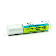 Load image into Gallery viewer, Prediluted LEMONGRASS ESSENTIAL OIL, 10ml Roller Bottle Ready to Use, Pure Organic Oil, with Fractionated Coconut Oil, Matte Silver Cap