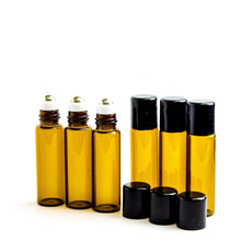 Load image into Gallery viewer, 24 Cobalt Blue Micro Mini 5ml Rollon Bottles STAINLESS STEEL/GLASS Roller Balls Perfume Oil 1/6 Oz Lip Balm 5 ml W/ Bonus Essential Oil Key