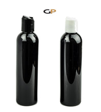 Load image into Gallery viewer, 3 Blue 8 Oz Soap/Hand Cream, Shampoo/Conditioner Shiny 240ml MODERN PET Cosmo Bullet Plastic Bottles w/ Black or White Disc Cap Dispenser