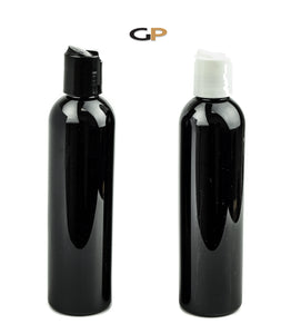 3 Blue 8 Oz Soap/Hand Cream, Shampoo/Conditioner Shiny 240ml MODERN PET Cosmo Bullet Plastic Bottles w/ Black or White Disc Cap Dispenser