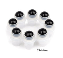 Load image into Gallery viewer, 6 NATURAL BLaCK OBSIDIAN GEMSTONE Replacement Roller Ball Fitments fit Standard 10ml, 5ml Glass Rollon Bottles Great for Aromatherapy Oils
