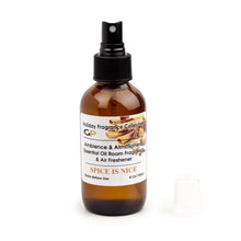 Load image into Gallery viewer, ORANGE SPICE Essential Oil Room Fragrance &amp; Air Freshener Ambience Atmosphere Spray 4 Oz Amber Glass Bottle Holiday Fragrance Collection