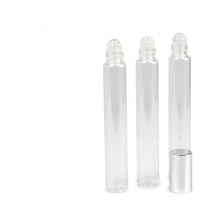 Load image into Gallery viewer, 3 CARNELIAN Gemstone Rollerballs in LUXURY Long Slim Clear or Amber Glass 10ml Gold or Silver Cap Bottles 1/3 Oz Essential Oil, Cuticle Oil