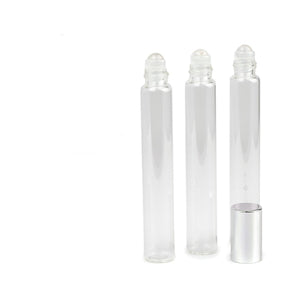 3 CARNELIAN Gemstone Rollerballs in LUXURY Long Slim Clear or Amber Glass 10ml Gold or Silver Cap Bottles 1/3 Oz Essential Oil, Cuticle Oil