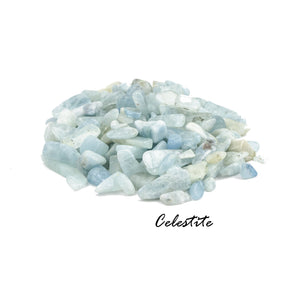 Loose RARE CELESTITE Gemstone Crystal Chips DIY for 2.5-3gr Stimulate Support Throat, Third eye, and Crown Chakras Overall Spiritual Detox
