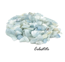 Load image into Gallery viewer, Loose RARE CELESTITE Gemstone Crystal Chips DIY for 2.5-3gr Stimulate Support Throat, Third eye, and Crown Chakras Overall Spiritual Detox