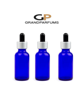 6 LUXURY MaTTE SILVER Dropper Caps on 30ml Black Matte Glass Bottles