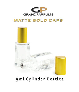 6 LUXURY SILVER Caps, Cylindrical 5ml Clear Glass Roll-on Roller  Essential Oil Perfume Bottles Steel Balls, 1/6 Oz Essential Oil  5 ml