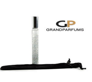 6 DIY GLITTER ROLLER 10ml Thin Tall, LuXURY Elegant Roller Bottles Gold, Holographic or Silver Glitter, Optional Velvet Bags Fill with Oil