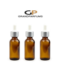 Load image into Gallery viewer, 6 LUXURY MATTE SILVER Dropper Caps on 30ml Frosted Glass Bottles