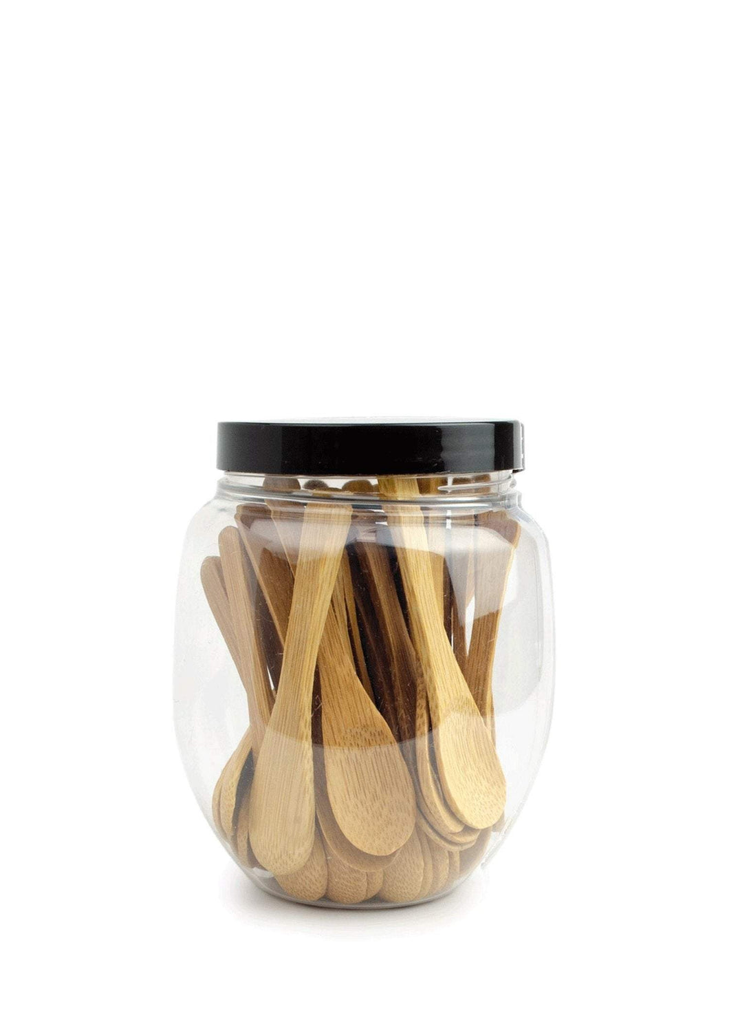 50 MINI BAMBOO Wood Spoons in Jar 3.5