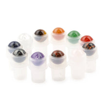 Load image into Gallery viewer, 11pc Set NATURAL GeMSTONE Replacement Roller Ball Fitments PREMIUM CRYSTAL Rollers for Standard 5ml/10ml Bottles (4 Free Resin Rollers)