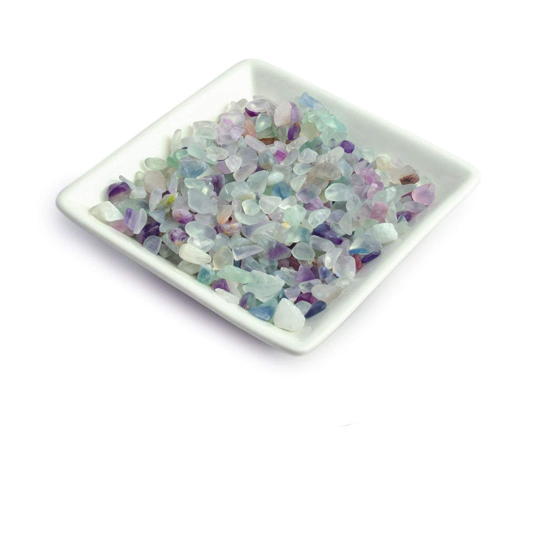 BULK Gemstone Chips RAINBOW FLUORITE Aromatherapy CRYSTaLS Tumbled Natural Smooth Stones for Roller Bottles, Healing, Chakra 5-8mm Quality
