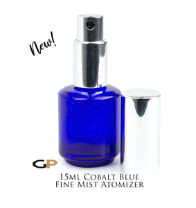3 Pieces - 15ml LUXURY PERFUME ATOMIZER Empty Amber Glass Bottle w/ Gold, Black or Silver Cap 1/2 Oz Cologne Essential Oil Blend Bottle