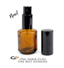 Load image into Gallery viewer, 3 Pieces - 15ml LUXURY PERFUME ATOMIZER Empty Cobalt Blue Glass Bottle w/ Gold, Black or Silver Cap 1/2 Oz ,Cologne Essential Oil Bottle