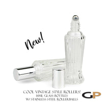 Load image into Gallery viewer, New! Premium 14ml Oil Roller VINTAGE Styled Essential Oil Roller Bottle, Perfume Roll on with Stainless Steel Rollerballs | Single Unit