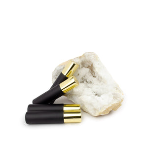 MATTE BLACK Matte 10ml Glass Essential Oil Roller Bottles w/ Steel or Glass Rollers SHiNY Gold, Black or White Caps 6 or 12 Units
