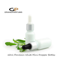 Load image into Gallery viewer, 6 Units Mini Dropper Bottles Frosted Clear or Black Matte Glass w/ White Cap 5ml, 10ml