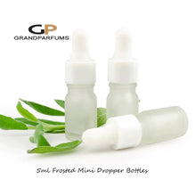 Load image into Gallery viewer, Mini Essential Oil Frosted Glass Dropper Bottles w/ White Cap 5ml, 10ml | Single Unit