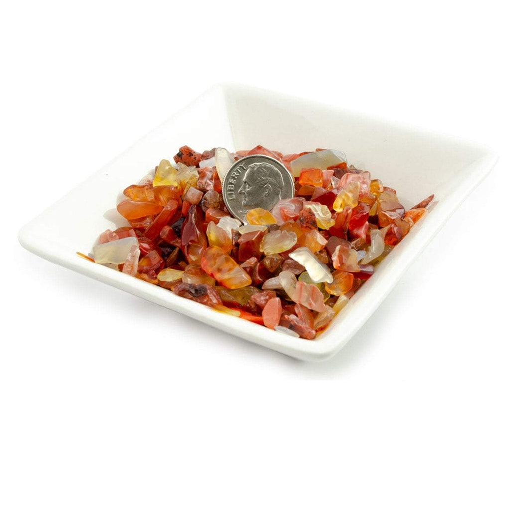 BULK CARNELIAN Gemstone Chips Aromatherapy CRYSTALS Tumbled Natural Smooth Stones for Roller Bottles, Healing, Chakra 5-8mm Quality