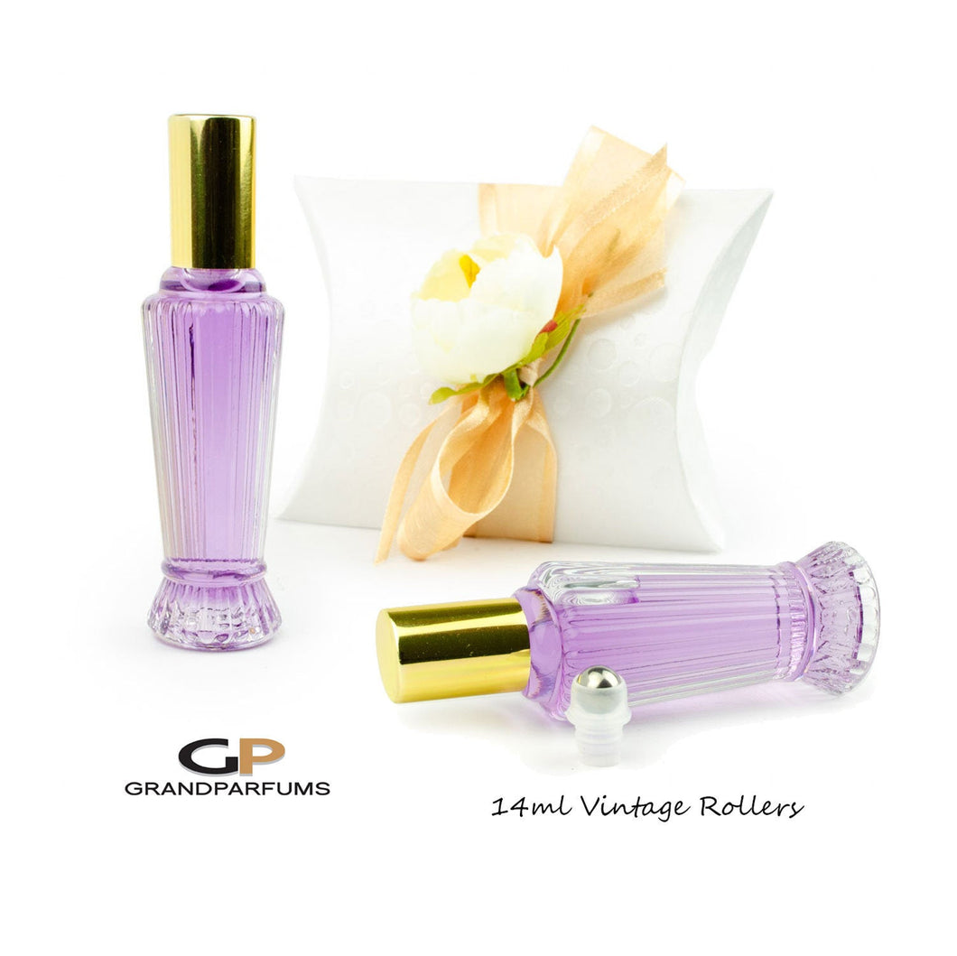 New! Premium 14ml Oil Roller VINTAGE Styled Essential Oil Roller Bottle, Perfume Roll on with Stainless Steel Rollerballs | Single Unit