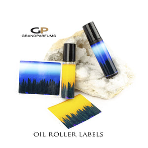 ENERGY! Modern Art Essential Oil Roller LABELS | Water & Oil Resistant for 10ml Bottles | Glossy Color Custom Prints and Designs Available