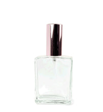 Load image into Gallery viewer, 1 ROSE GOLD Perfume ATOMIZER Clear Glass 30ml or 60ml 1 or 2 Oz Rectangle Spray Bottle