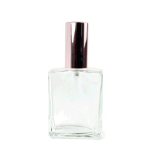 Load image into Gallery viewer, 1 ROSE GOLD Perfume ATOMIZER Clear Glass 30ml or 60ml 1 or 2 Oz Rectangle Spray Bottle