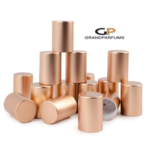 48 MATTE ROSE GOLD! Roll On Bottle CaPS Upscale Metallic Lid for 5ml, 10ml Glass Roller Ball Bottles, Shiny or Matte Finish
