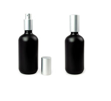Load image into Gallery viewer, 2 ROSE GOLD Perfume Atomizers MaTTE Black 4 Oz Glass Bottle Essential Oil, Fine Mist Sprayer Premium Aluminum Cap DIY Bath Body 120ml Deluxe