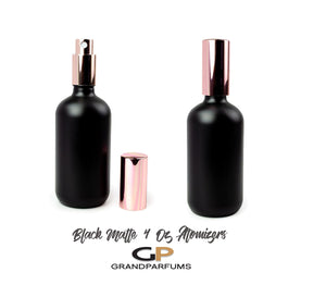 3 MATTE SILVER Perfume Atomizers MaTTE Black 120ml Glass Bottle Essential Oil, Fine Mist Sprayer Upscale Aluminum Cap DIY Bath Body 120ml