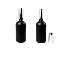 Load image into Gallery viewer, 2 ROSE GOLD Perfume Atomizers MaTTE Black 4 Oz Glass Bottle Essential Oil, Fine Mist Sprayer Premium Aluminum Cap DIY Bath Body 120ml Deluxe