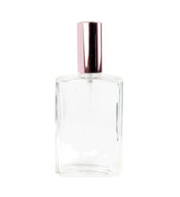 Load image into Gallery viewer, 1 ROSE GOLD Perfume ATOMIZER Empty Clear Glass 100ml 3.4 Oz Rectangular Spray Bottle