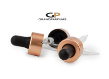 Load image into Gallery viewer, 6 COPPER (Matte Rose Gold) Droppers on FROSTED 30ml Glass Essential Oil Bottles UV Protection 1 Oz