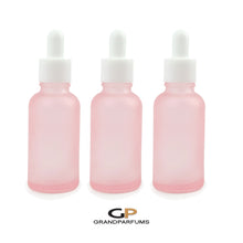 Load image into Gallery viewer, 3 Pcs 30 ml BLUSH PINK  DROPPER Bottle w/ Smooth White Plastic 1 Oz