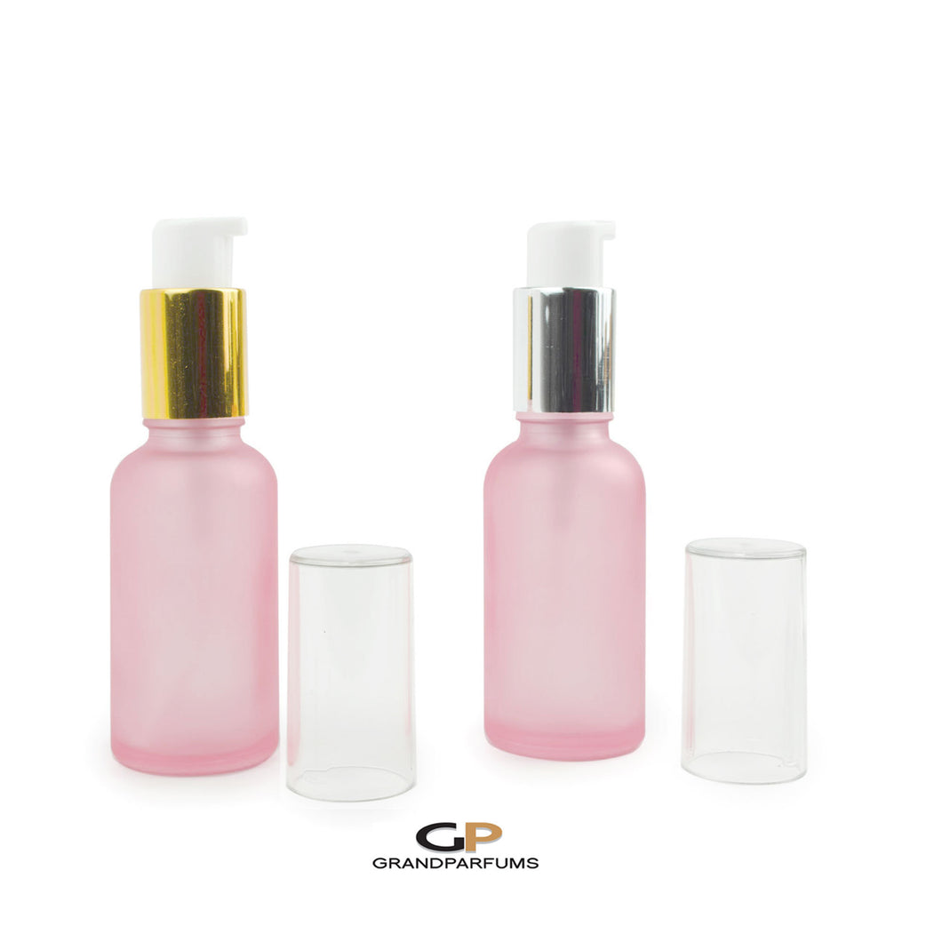3Pcs 30 ml BLUSH PiNK Glass TREATMENT PUMP  Bottles 1 Oz 30ml