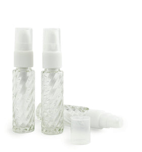 10 ml SWIRL or Clear Glass TREATMENT PUMP Serum Oil Bottles 1/3 Oz