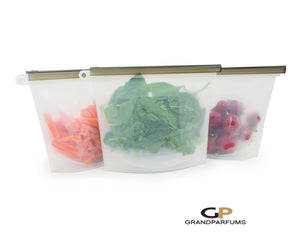 5 Silicone Storage Bags, Choose Color & 500-1500ml Size 1 to 5Pcs, Reuse, Freeze, Microwave, Store, Lunch, Ecological, Anti-Fungal Bacterial