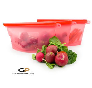 3 Silicone Storage Bags 1500ml Size, 1 to 5Pcs, Reuse, Freeze, Microwave, Store Lunch, Ecological, Anti-Fungal Bacterial - Other Sizes Avail