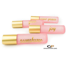 Load image into Gallery viewer, BLUSH  Essential Oil Rollers with Vinyl Labels &amp; Gold or White Caps -  10ml Roller Bottles, Labels Applied to Bottles, or Labels Only