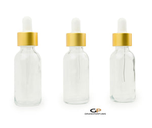 3 BLACK FROSTED Premium 1 Oz Glass Boston Round Matte Gold/Black Dropper Bottle 30ml Medicine Pipette Oil Serums, Essential Oils Dispensing