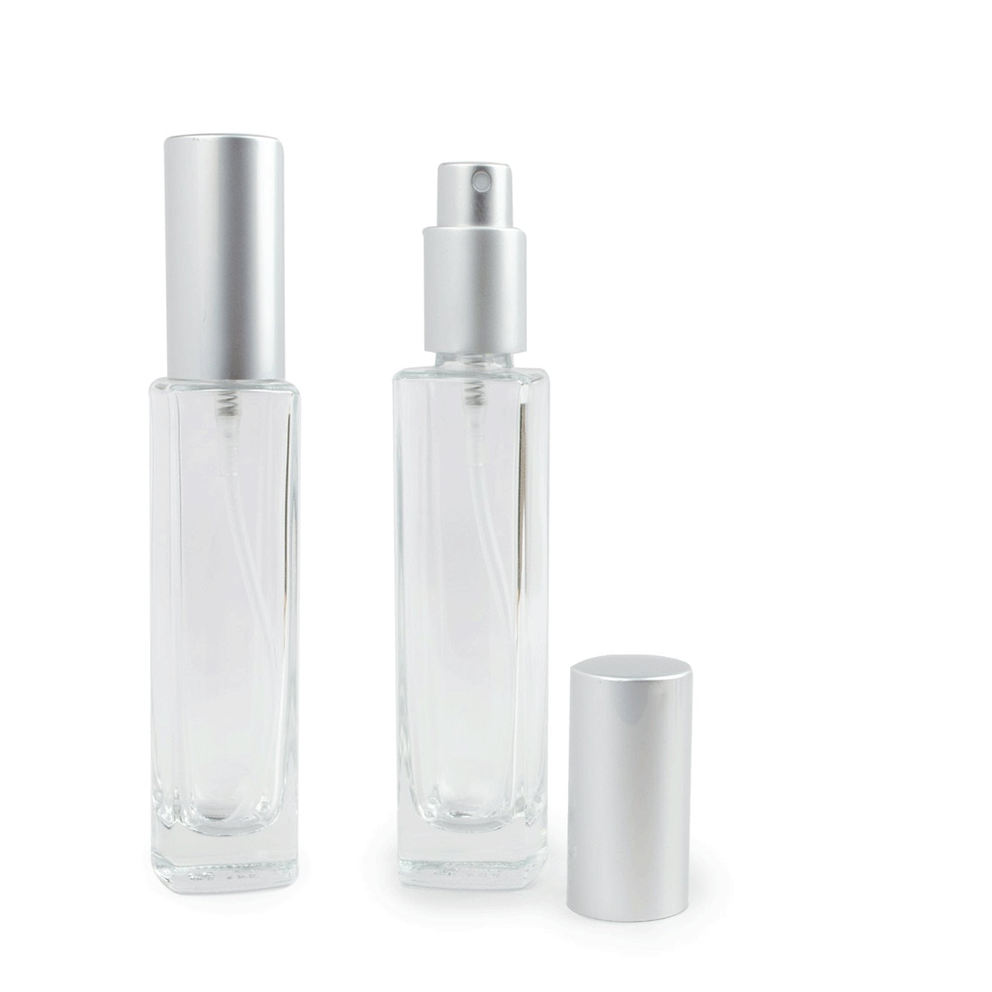 1 Perfume Atomizer 100ml Glass Bottle, Matte Gold, Matte Silver Spray Fine  Mist Flat Square EMPTY REFILLABLE 3.3 Oz 100 ml Private Label Spa