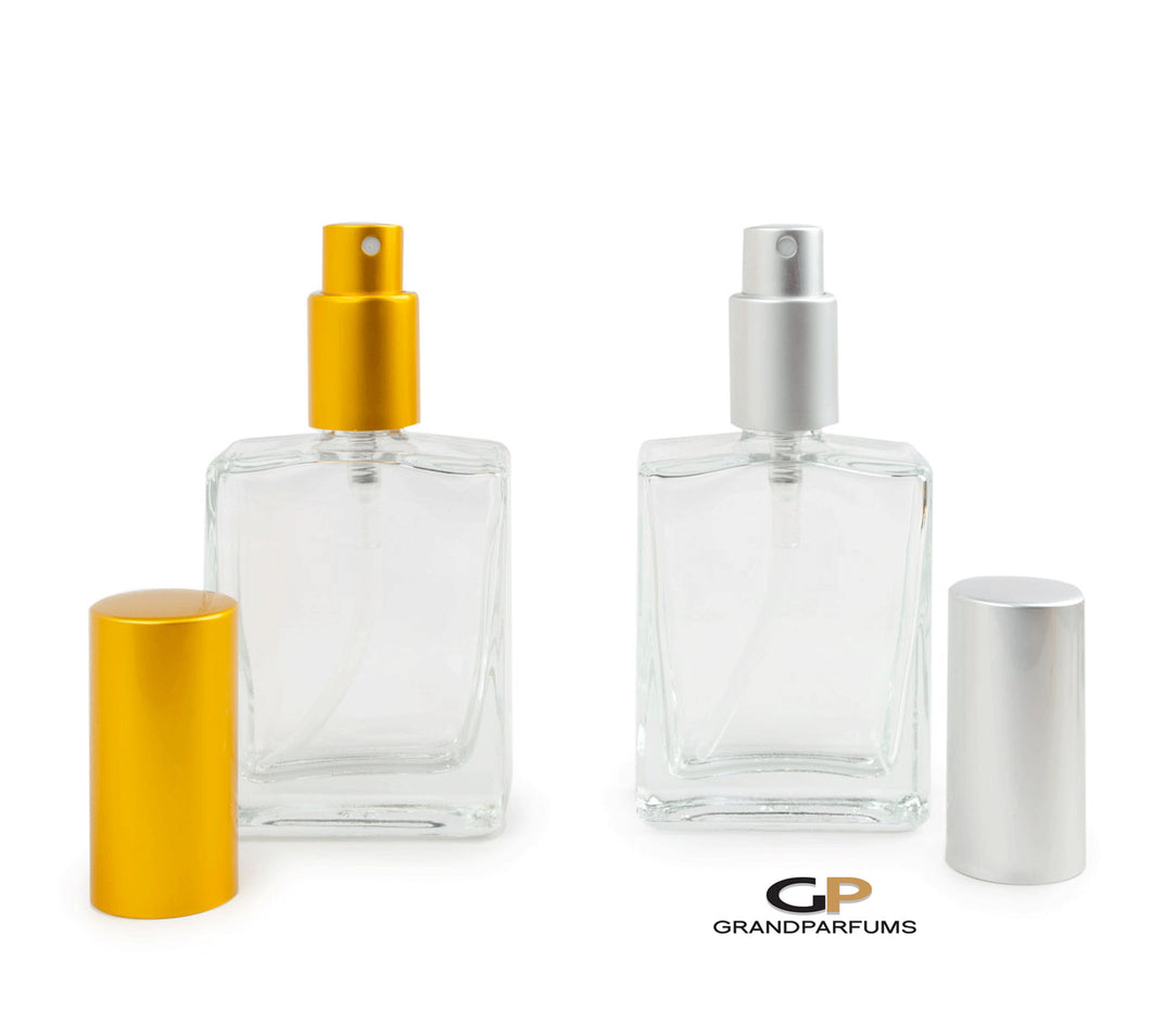 1 Perfume Atomizer w/MATTE SILVER or GOLD Sprayer, Mister Cap 1 Oz or 2 Oz - 30ml 60ml