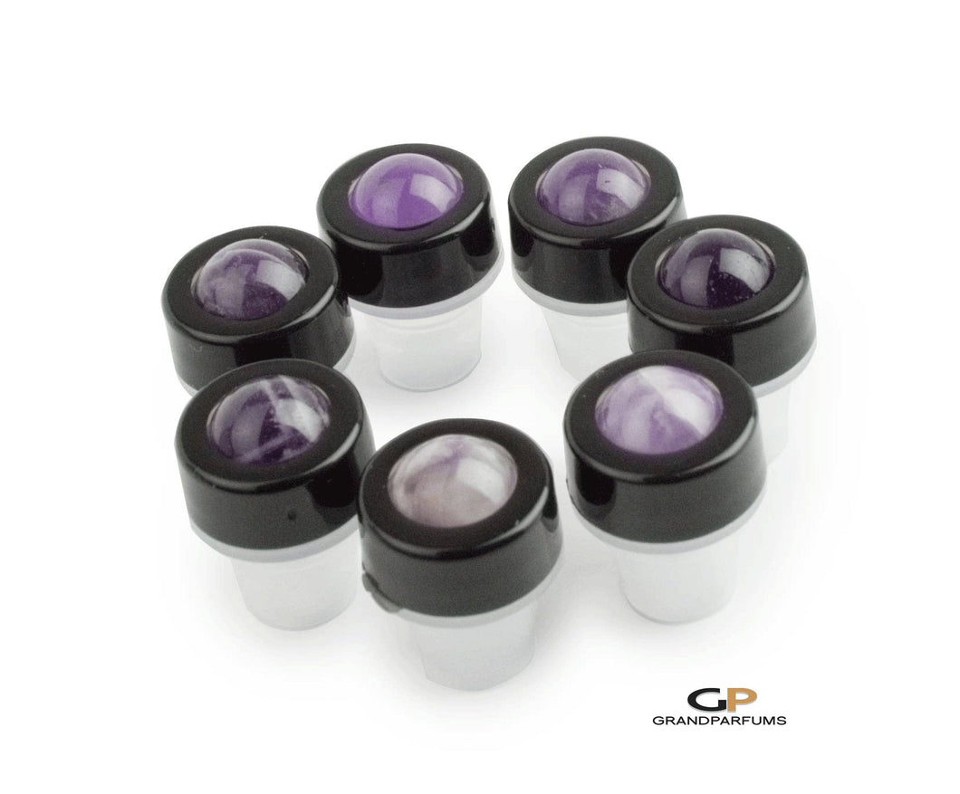 3 pc AMETHYST GEMSTONE Natural Roller Balls CRYSTAL Roller Replacement  Natural Stones for Essential Oil fit Std 5ml/10ml Bottle Rollertop