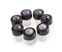 Load image into Gallery viewer, 3 NATURAL AMETHYST GEMSTONE Replacement Roller Ball Fitments fit Standard 10ml, 5ml Glass Rollon Bottles Great for Healing Aromatherapy Oils
