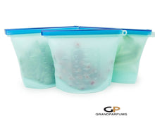 Load image into Gallery viewer, 3 Silicone Storage Bags 1500ml Size, 1 to 5Pcs, Reuse, Freeze, Microwave, Store Lunch, Ecological, Anti-Fungal Bacterial - Other Sizes Avail